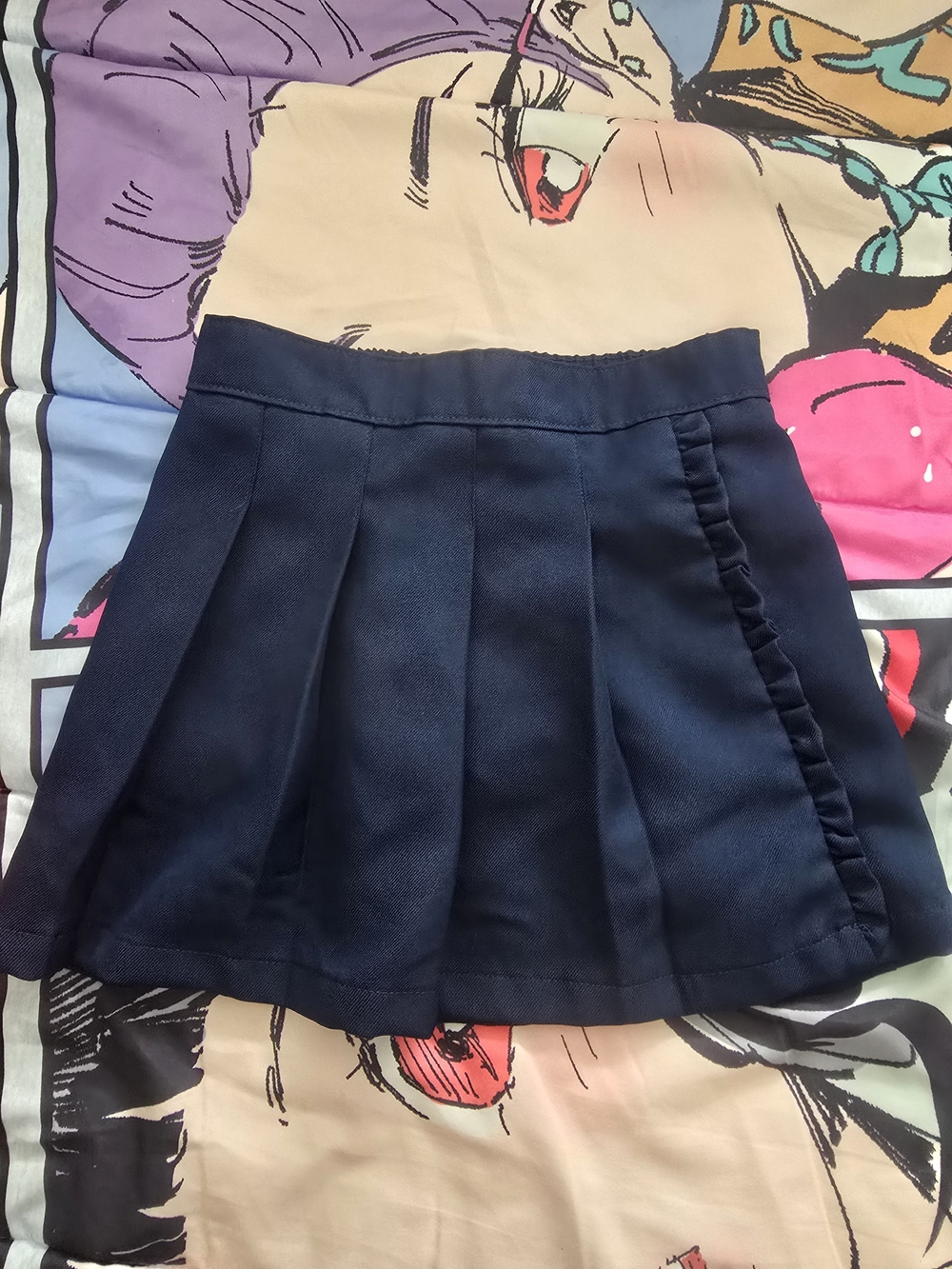 wonder nation Navy Pleated Skort with Side Ruffle